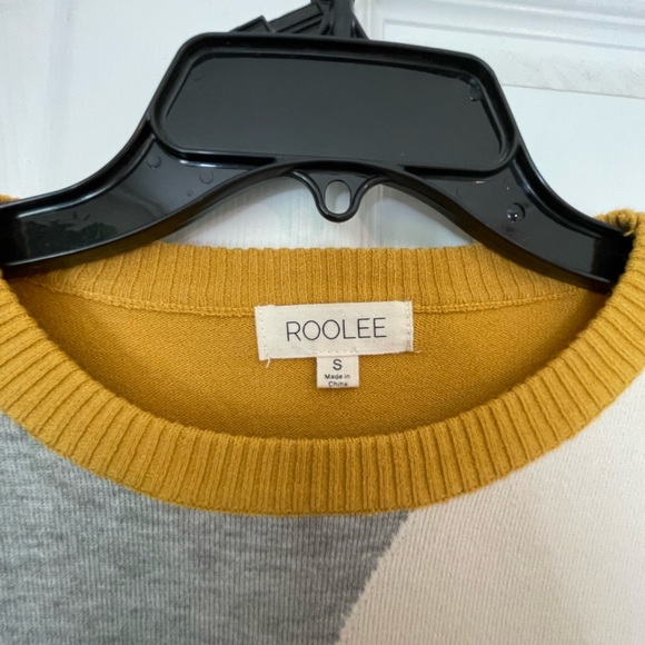Roolee Cute color blocked mustard, grey, cream sweater. SO soft, a must have - Picture 2 of 4